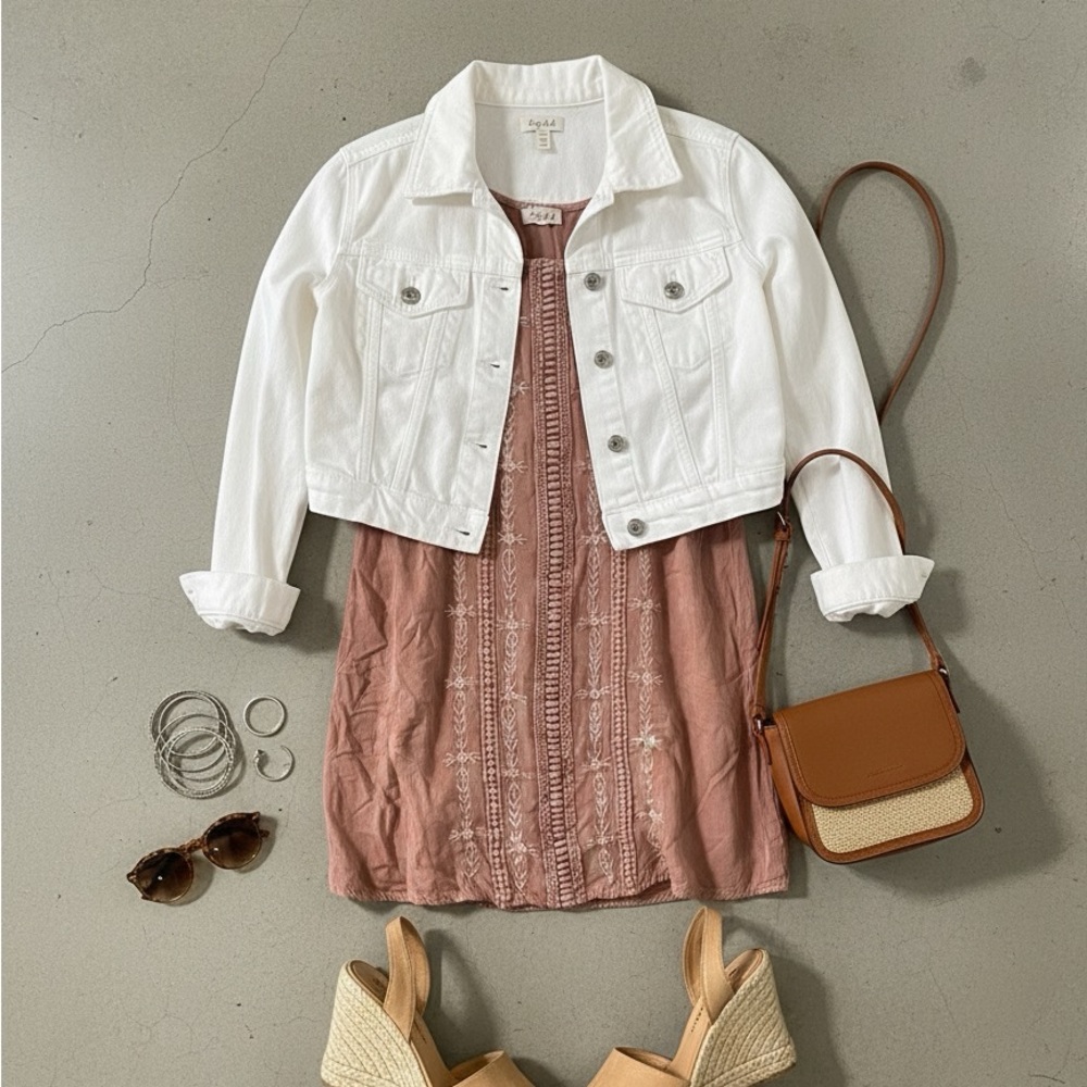 Daisy Island Blush Embroidered Mini Dress